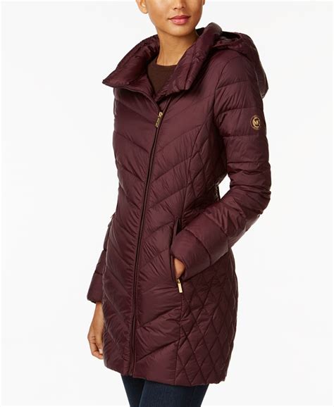 michael michael kors asymmetrical packable down puffer coat|Michael Kors navy puffer coat.